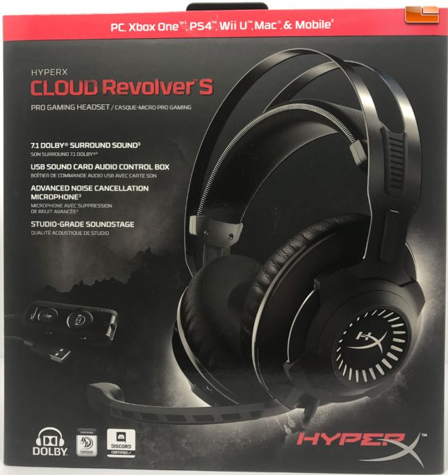 HyperX Cloud Revolver S Gaming Headset Box Front