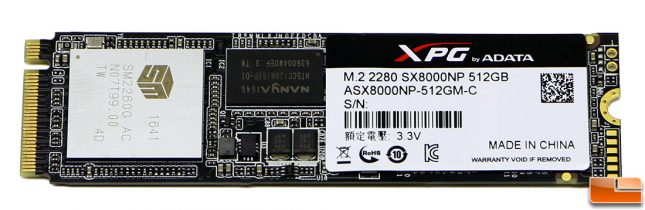 ADATA XPG SX8000 512GB PCIe SSD