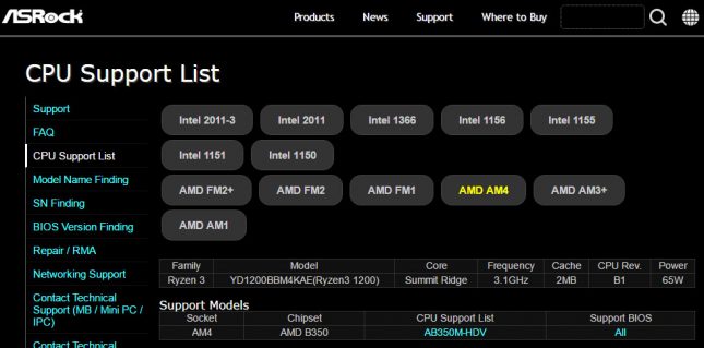 ASRock Ryzen 3 1200 Processor