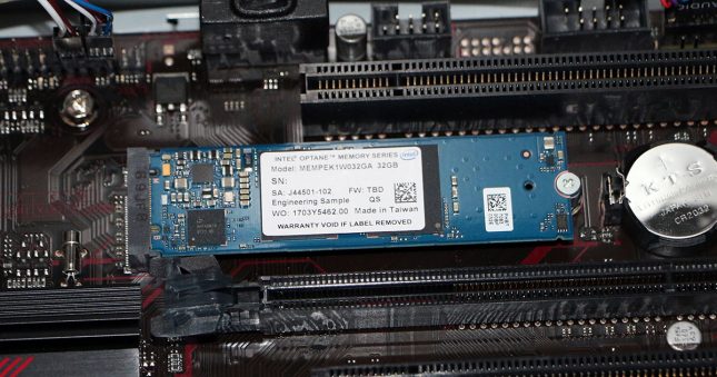 Intel Optane Memory Module installed in m.2 slot