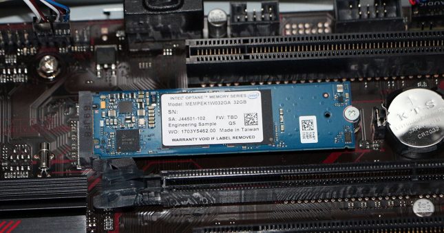 Intel Optane Memory Module installed in m.2 slot