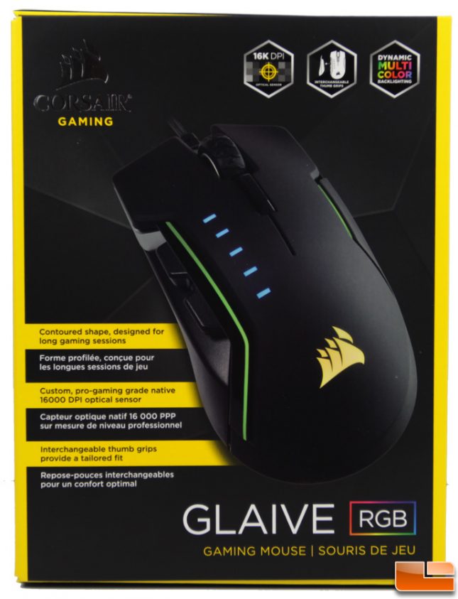 Corsair GLAIVE RGB Gaming Mouse Box