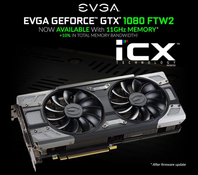 EVGA GeForce GTX 1080 FTW2 11Ghz Memory