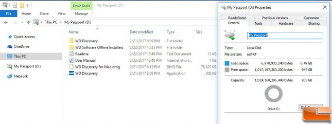 WD My Passport SSD Free Space