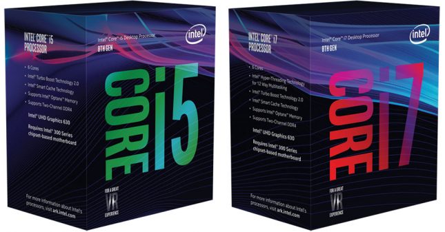 Intel 8th Generation Processor Retail Box Packaging