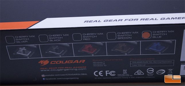 Cougar Puri Retail Box - Switch Types