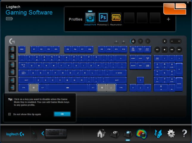 LGS G613 Game Key Section