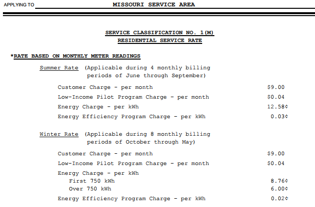 missouri power rates