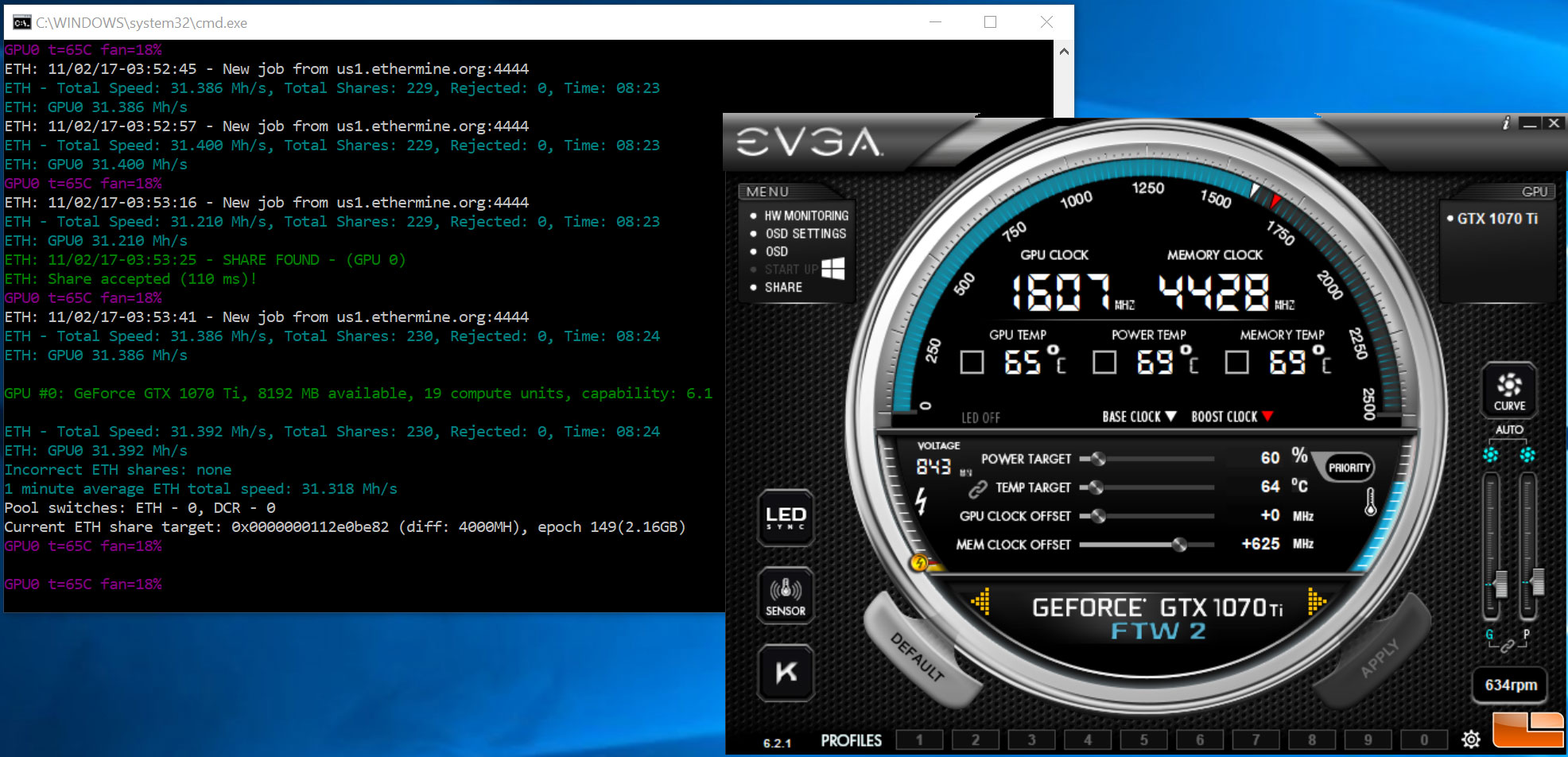 how to mine eth with 1070 ti