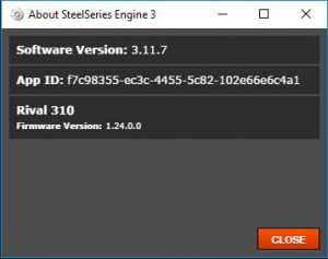 SteelSeries Engine 3 - Current FW and Software Info