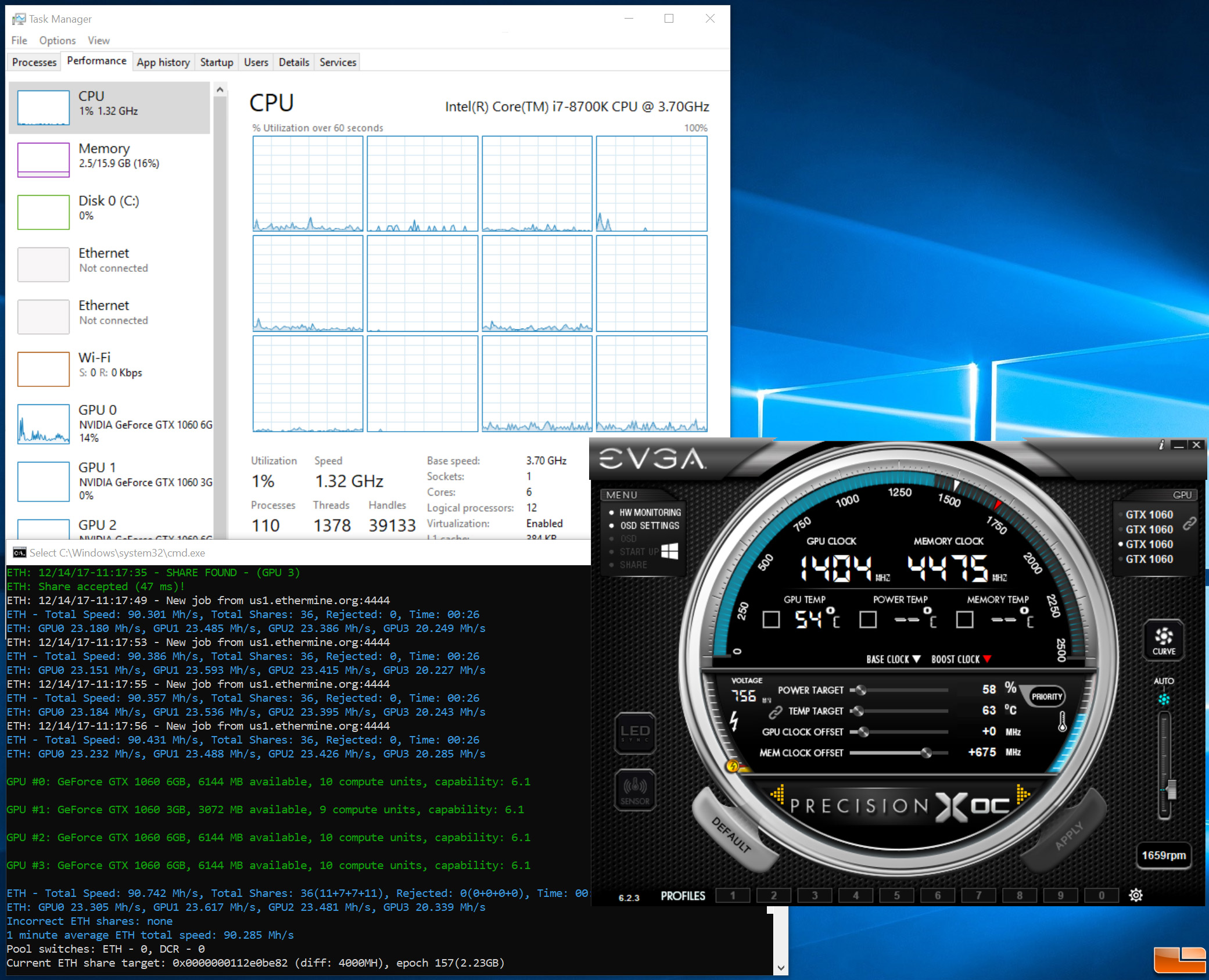 How To Start Mining Ethereum Demo With Four Geforce Gtx 1060 Video Cards Legit Reviews