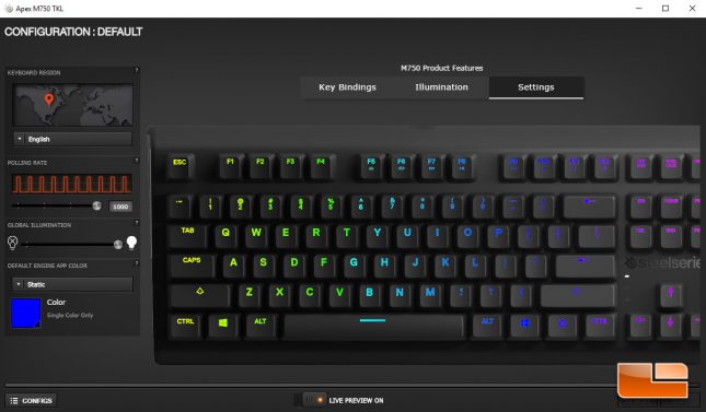 M750 TKL - Poll Rate and other settings can be adjusted