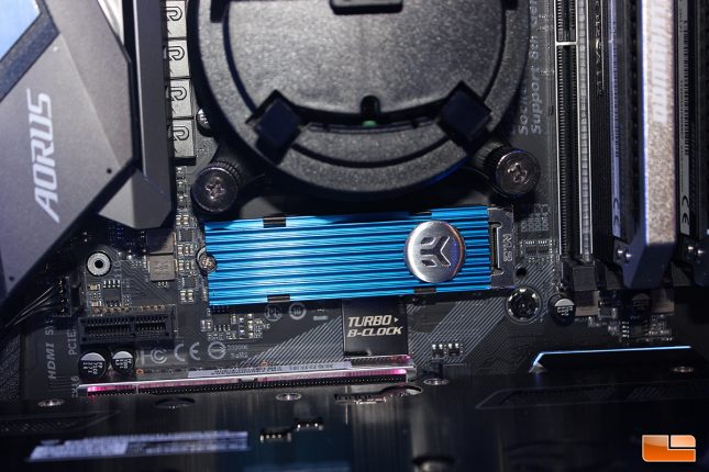 EKWB M.2 NVMe Heatsink Installed On Z370