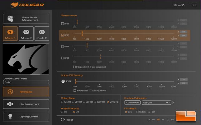 Cougar UIX Software - Minos X5