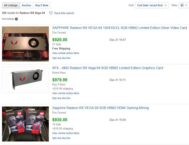 AMD Radeon RX Vega 64 eBay