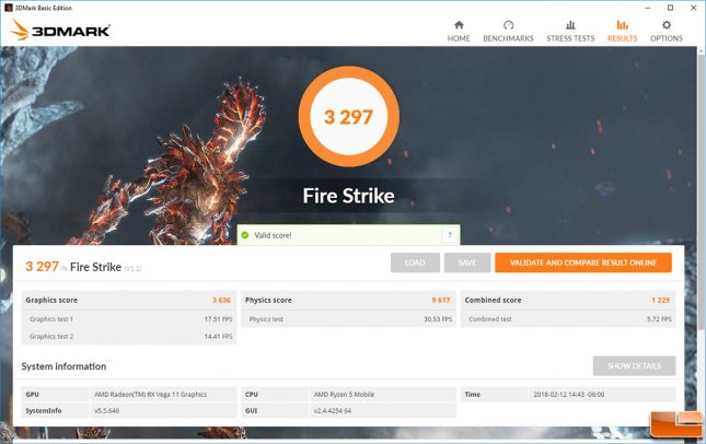 AMD Ryzen 5 2400G Firestrike