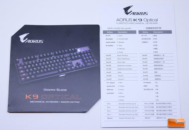 Aorus K9 Optical - User Guide and Manual