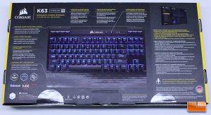 Corsair K63 Wireless Retail Packaging - Rear