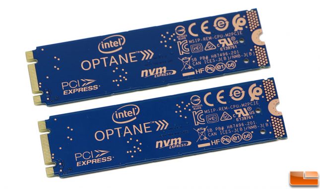 Intel Optane SSD 800P 58GB and 118GB Back 