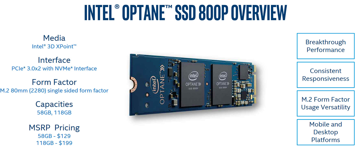 High performance interface. Intel Optane SSD 800p Series. M.2 SSD Intel Optane. SSD 118 GB. Intel Optane SSD DC p5800x.
