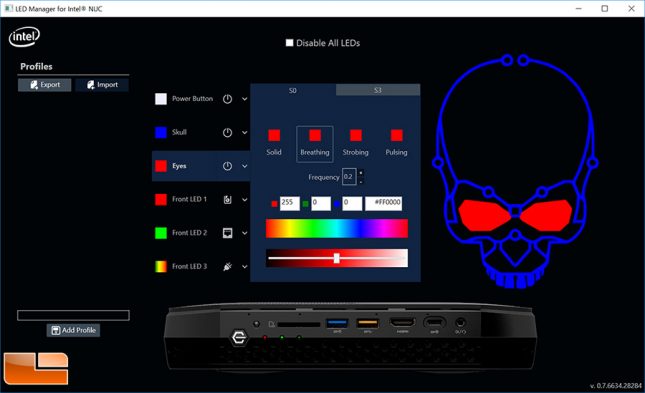 Hades Canyon Intel LED Manager Software