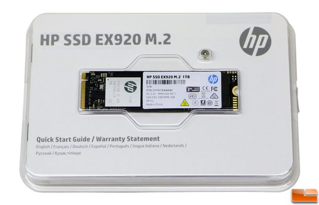 HP SSD EX920 M.2 Drive Retail Packaging Inside