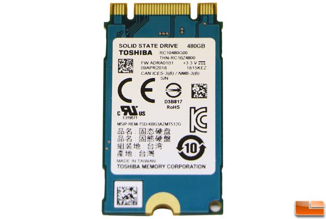 Toshiba RC100 480GB SSD Back