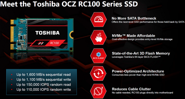 Toshiba RC100 SSD Introduction