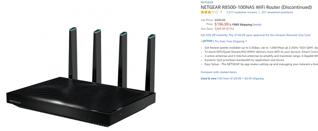 Netgear R8500 discontinued