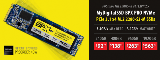 MyDigitalSSD BPX Pro Pricing