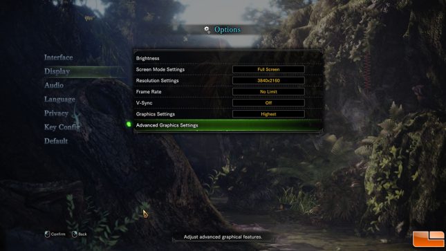 Monster Hunter: World Settings