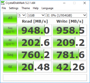 MyDigitalSSD M2X CrystalDiskMark