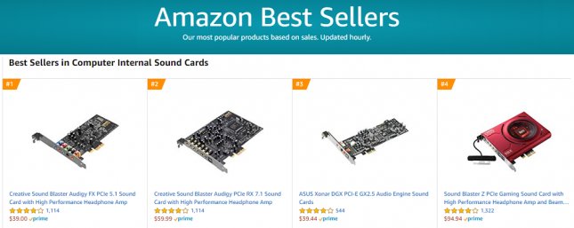 Amazon Best Sellers Sound Cards