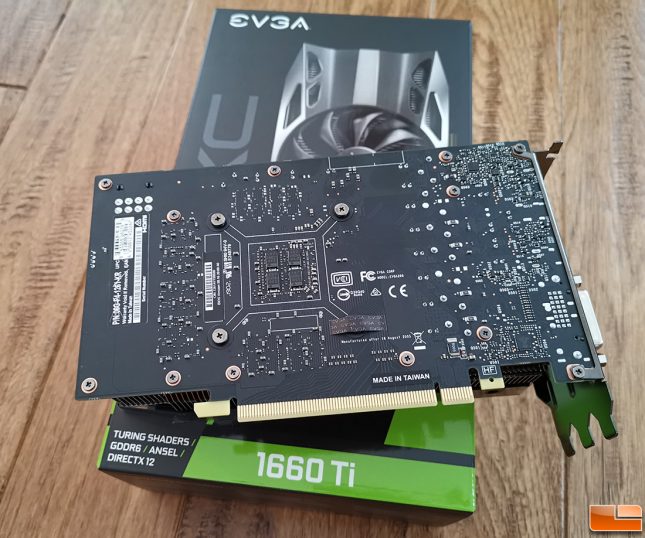 EVGA GeForce GTX 1660 Ti XC Black Video Card Back Plate