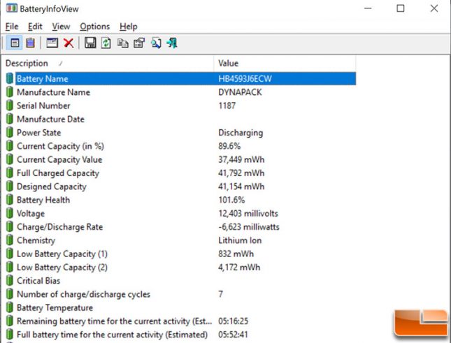 Huawei Matebook 13 - 41,792 mWh Battery