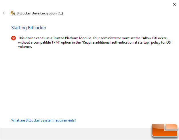 No TPM - Allow BitLocker