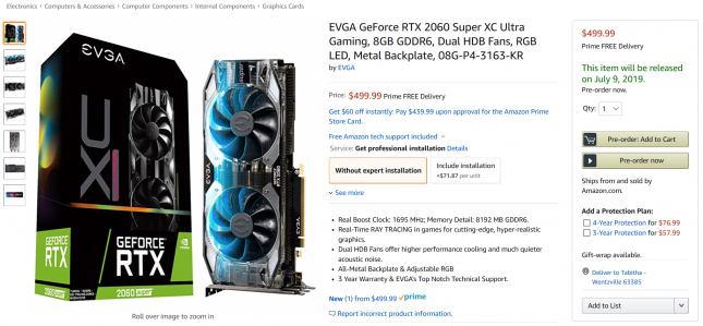 EVGA GeForce RTX 2060 Super