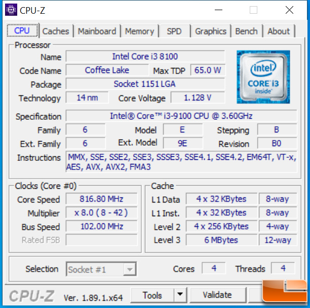 Intel Core I3 9100 4 Core Processor Review Legit Reviews A 9th Gen Coffee Lake R Processor For Under 90