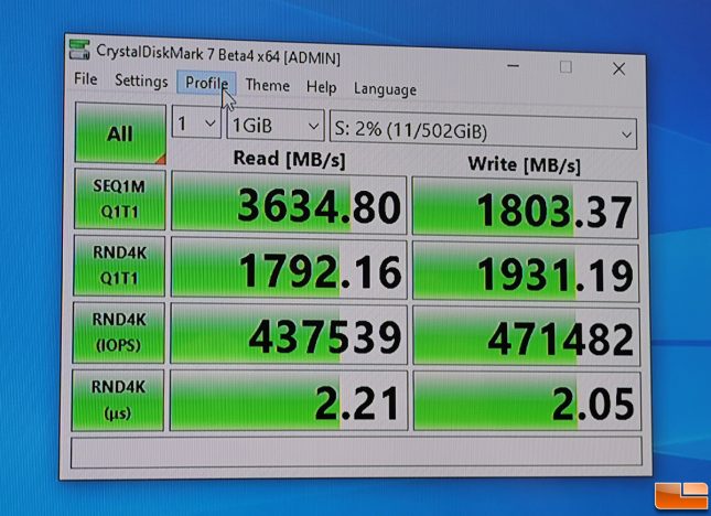 Intel Apache Pass CrystalDiskMark 7