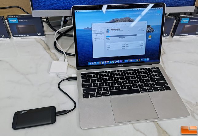 MacBook Air with Crucial X8 Portable SSD