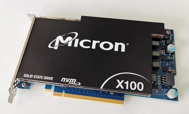 Micron X100 3D XPoint PCIe x16 NVMe SSD