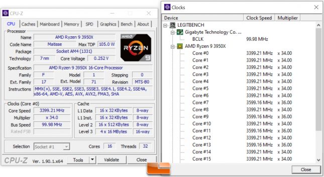 AMD Ryzen 9 3950X CPU-Z