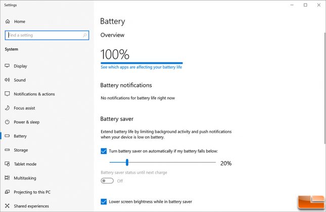 Advanced Battery Settings