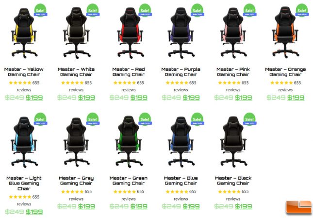 OPSeat Master PC Gaming Chair Color Choices