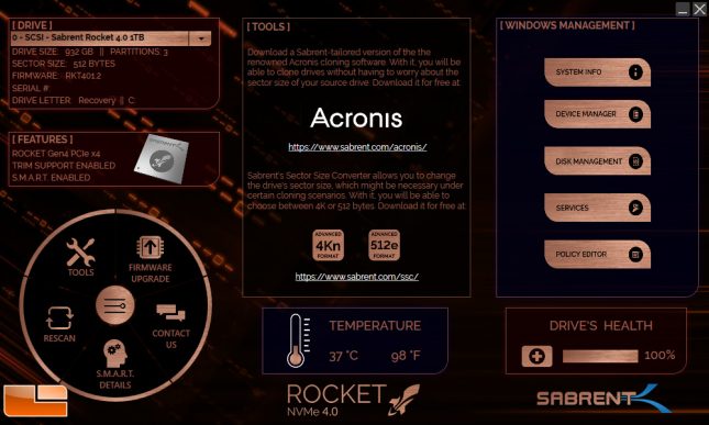 sabrent rocket control panel sabrent rocket control panel