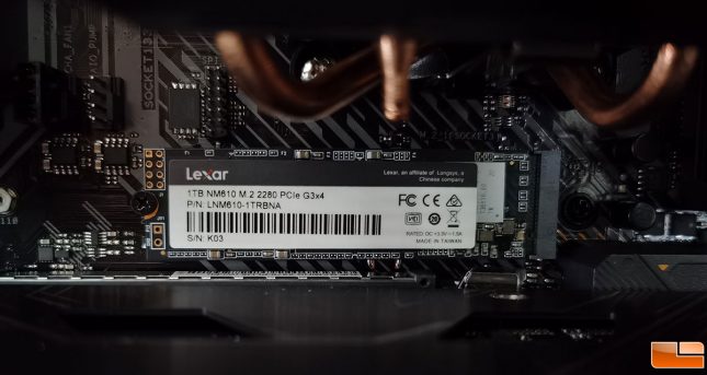 Lexar NM610 SSD Installed in X570 System