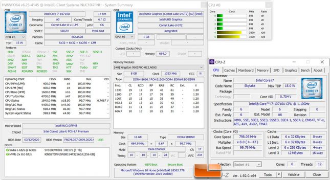 Intel NUC10i7FNH System Details