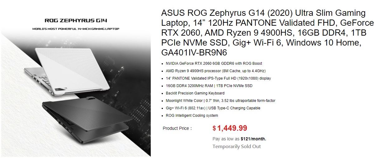 ROG Zephyrus G14, Laptops