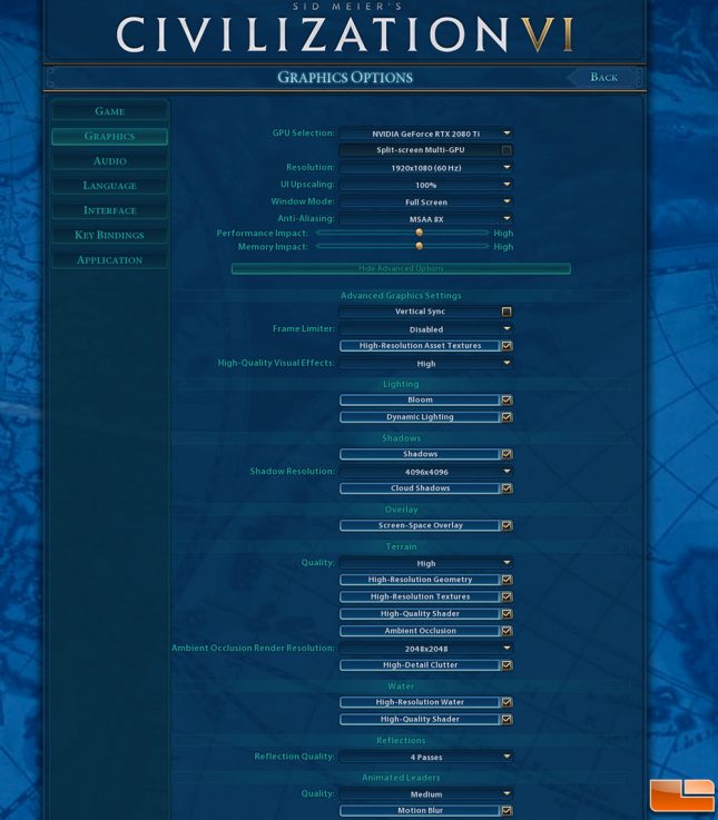 CIV6 1080P Game Settings