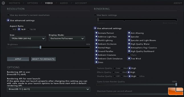 Dota 2 Game Settings